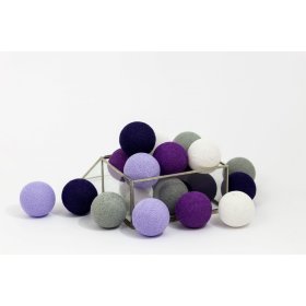 Baumwolle leuchtend LED Kügelchen Cotton Balls - dark violet, cotton love